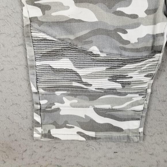 XRAY Jeans Shorts Mens 36 Gray Camo Denim Moto Biker Stretch Ribbed Five Pocket - Picture 4 of 16